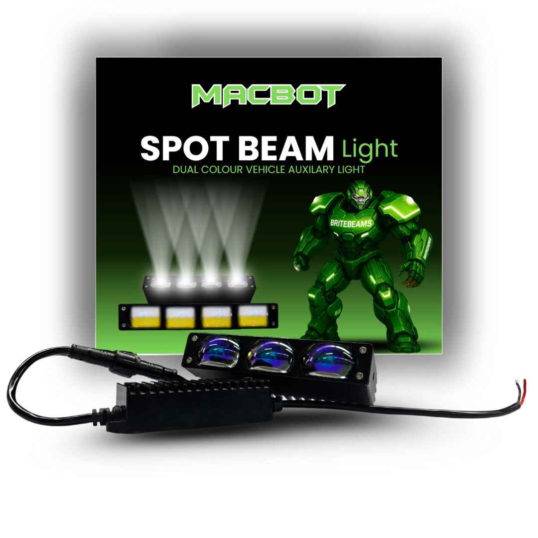 Macbot SpotBeam 3-Lens Auxiliary LED Lights - Dual Color with Remote Control