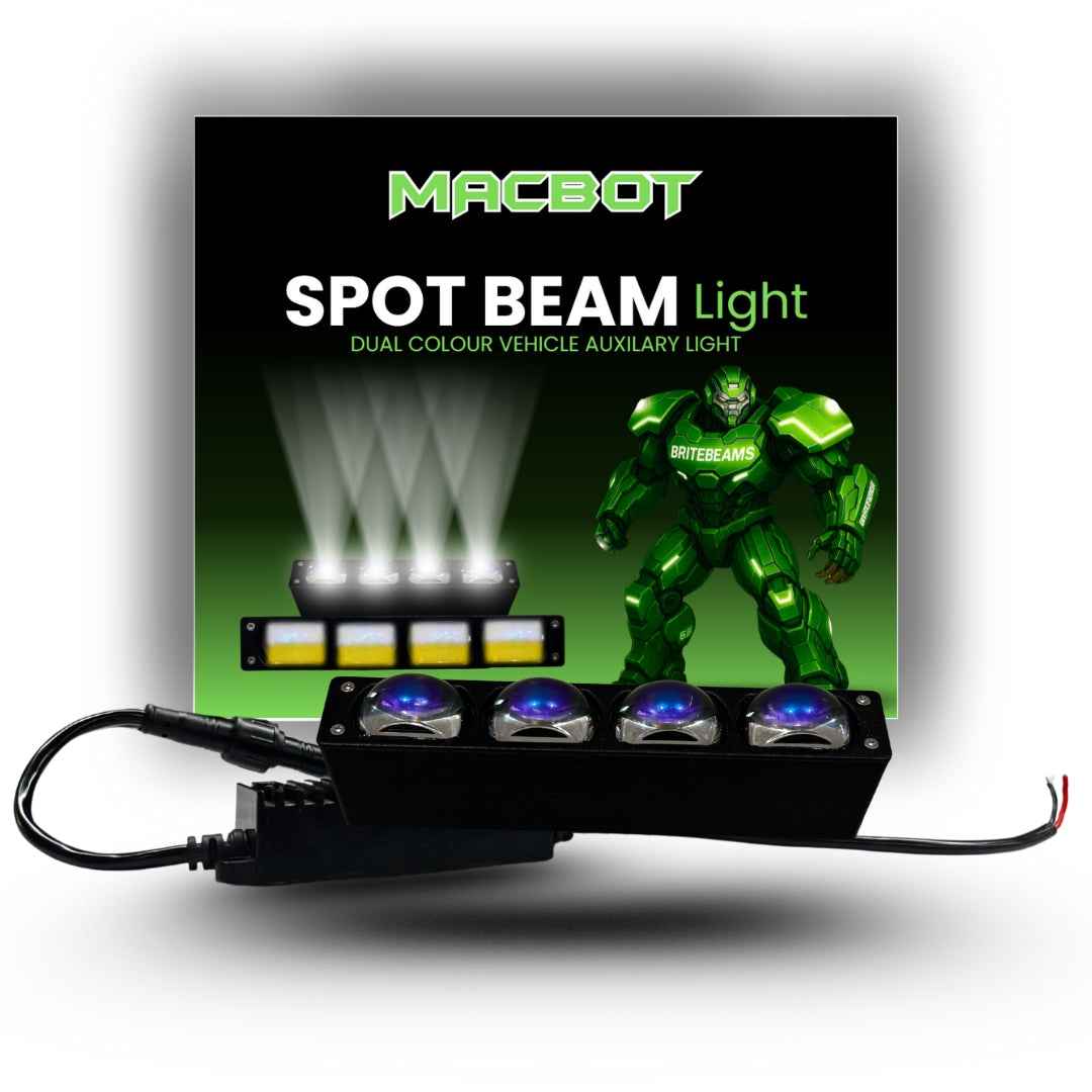 Macbot SpotBeam 4-Lens Auxiliary LED Lights - Dual Color with Remote Control