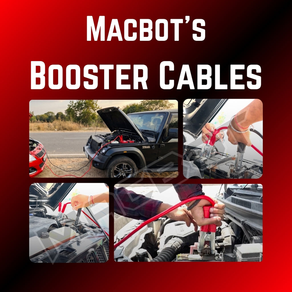 Heavy Duty Car Jumper Cable | Emergency Battery Booster Cables for Up to 2 Litre Engine Cars | High Conductivity, Tangle-Free, Durable Insulated 3 Metre Wire (Made in India)