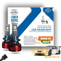 MACBOT 9012 Type Warm White LED Headlight Bulb 300 Watt MY-9012, with 2-Year Replacement Warranty - Made in India for Cars (150 Watt Each Bulb) Bright Warm White Light