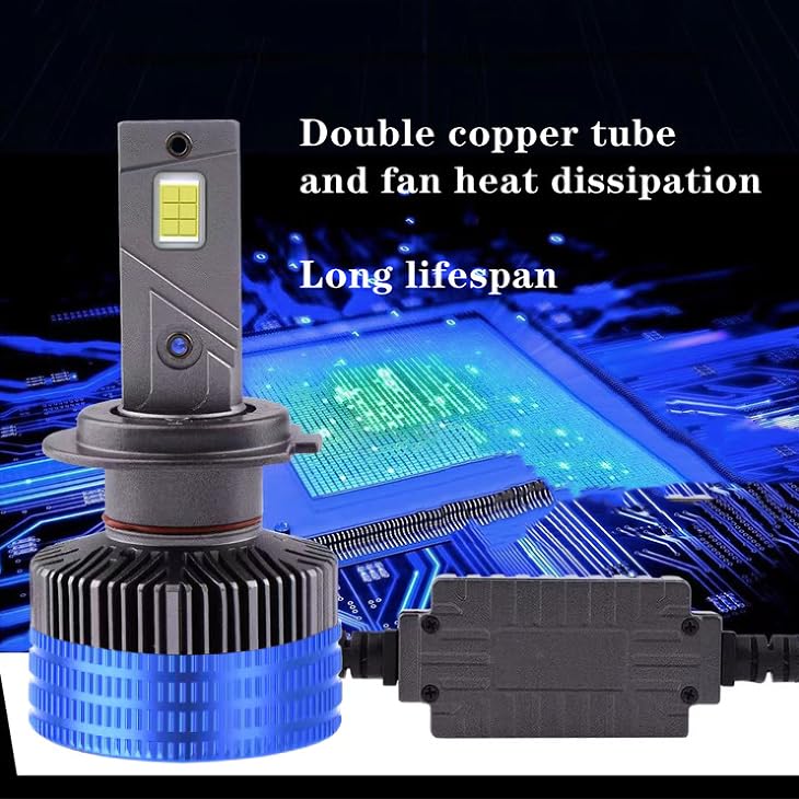 H4 160W LED bulb aluminium cooling design — MACBOT