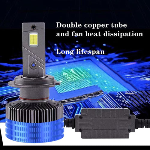 H4 160W LED bulb aluminium cooling design — MACBOT